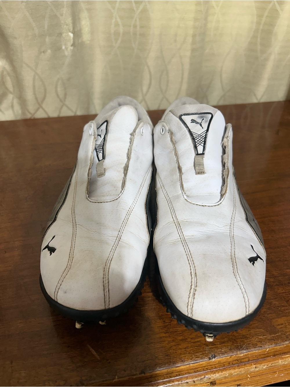 Puma Men’s White and Black Athletic Golf Shoes